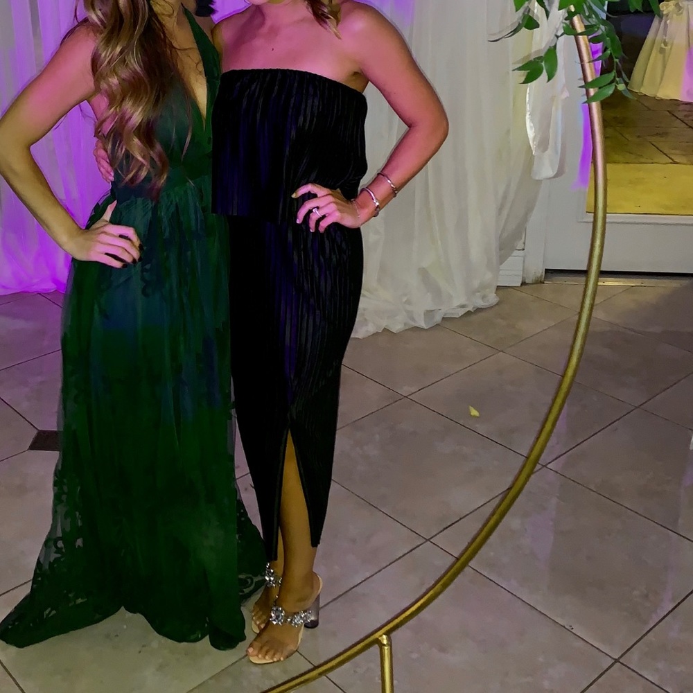Black strapless dress
